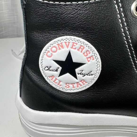 Converse Chuck Taylor All Star Move Leather Platform High-Top Sneakers Black 8 - Picture 3 of 15